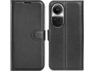 Oppo Reno10 Lederhülle Portemonnaie Karten Etui schwarz