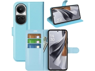 Oppo Reno10 Lederhülle Portemonnaie Karten Etui hellblau