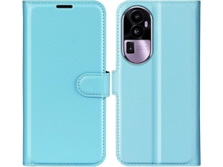 Oppo Reno10 Pro Lederhülle Portemonnaie Karten Etui hellblau