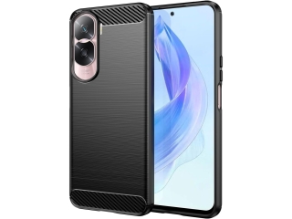 Honor 90 Lite Carbon Gummi Hülle TPU Case schwarz