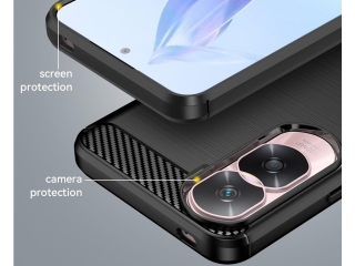 Honor 90 Lite Carbon Gummi Hülle TPU Case schwarz