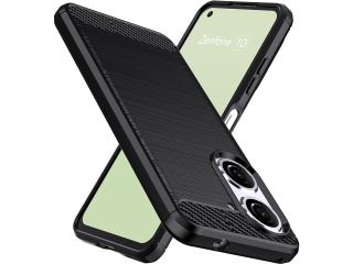 Asus Zenfone 10 Carbon Gummi Hülle TPU Case schwarz
