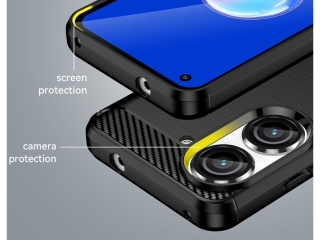 Asus Zenfone 10 Carbon Gummi Hülle TPU Case schwarz