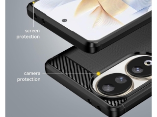Honor 90 Carbon Gummi Hülle TPU Case schwarz