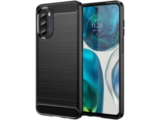 Motorola Moto G52 Carbon Gummi Hülle TPU Case schwarz