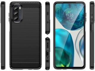 Motorola Moto G52 Carbon Gummi Hülle TPU Case schwarz