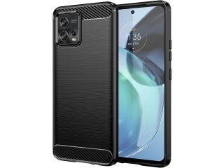 Motorola Moto G72 Carbon Gummi Hülle TPU Case schwarz