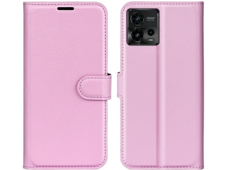 Motorola Moto G72 Lederhülle Portemonnaie Karten Etui rosa