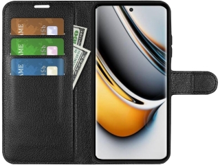 Realme 11 Pro+ Lederhülle Portemonnaie Karten Etui schwarz