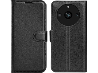 Realme 11 Pro+ Lederhülle Portemonnaie Karten Etui schwarz