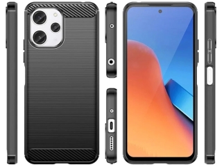 Xiaomi Redmi 12 Carbon Gummi Hülle TPU Case schwarz
