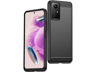 Xiaomi Redmi Note 12S Carbon Gummi Hülle TPU Case schwarz