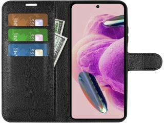 Xiaomi Redmi Note 12S Lederhülle Portemonnaie Karten Etui schwarz