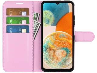 Samsung Galaxy A23 5G Lederhülle Portemonnaie Karten Etui rosa