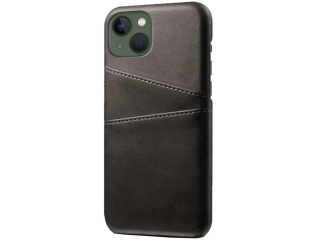 CardCaddy Apple iPhone 15 Leder Backcase mit Kartenfächern schwarz