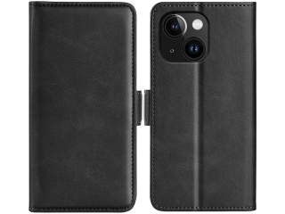 Apple iPhone 15 Plus Leder Hülle Karten Ledertasche schwarz