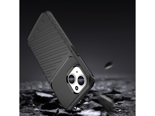 Apple iPhone 15 Plus SpaceCase Stripes Impact-Resistant Hülle schwarz