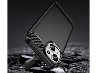 Apple iPhone 15 Plus Carbon Gummi Hülle TPU Case schwarz