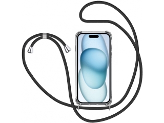 Apple iPhone 15 Plus Handykette Necklace Hülle Gummi transparent