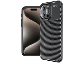 Apple iPhone 15 Pro Carbon Design Hülle TPU Case flexibel schwarz