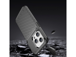 Apple iPhone 15 Pro Max SpaceCase Stripes Impact-Resistant Hülle schwarz