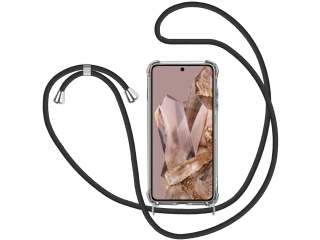 Google Pixel 8 Pro Handykette Necklace Hülle Gummi transparent