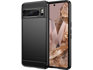 Google Pixel 8 Pro Carbon Gummi Hülle TPU Case schwarz