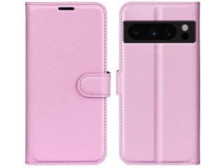 Google Pixel 8 Pro Lederhülle Portemonnaie Karten Etui rosa