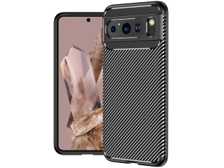 Google Pixel 8 Pro Carbon Design Hülle TPU Case flexibel schwarz