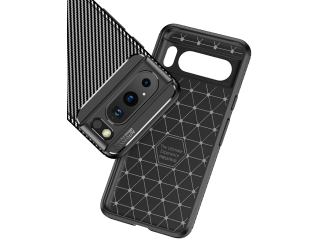 Google Pixel 8 Pro Carbon Design Hülle TPU Case flexibel schwarz