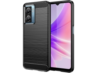 Oppo A77 5G Carbon Gummi Hülle TPU Case schwarz