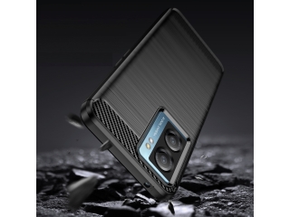 Oppo A77 5G Carbon Gummi Hülle TPU Case schwarz