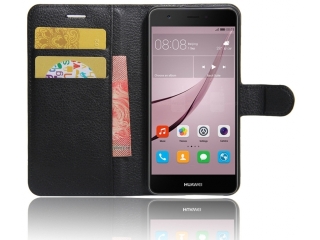 Huawei Nova Lederhülle Karten Etui Portemonnaie schwarz
