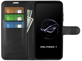 Asus ROG Phone 7 Lederhülle Portemonnaie Karten Etui schwarz