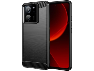 Xiaomi 13T Pro Carbon Gummi Hülle TPU Case schwarz