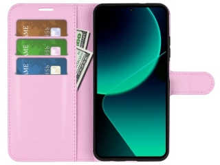 Xiaomi 13T Lederhülle Portemonnaie Karten Etui rosa