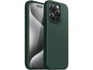 Apple iPhone 15 Pro Liquid Silikon Case Hülle forest green