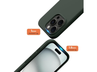 Apple iPhone 15 Pro Liquid Silikon Case Hülle forest green