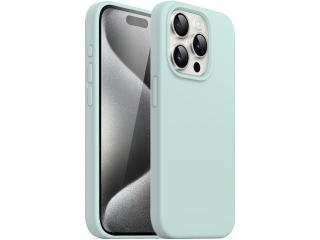 Apple iPhone 15 Pro Liquid Silikon Case Hülle mint green