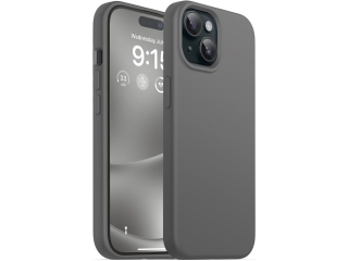 Apple iPhone 15 Liquid Silikon Case Hülle graphit