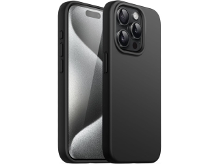 Apple iPhone 15 Pro Max Liquid Silikon Case Hülle schwarz