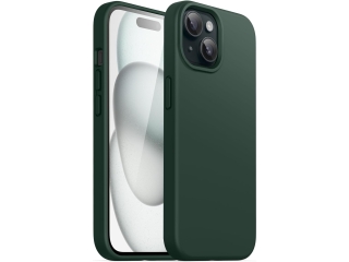 Apple iPhone 15 Plus Liquid Silikon Case Hülle forest green