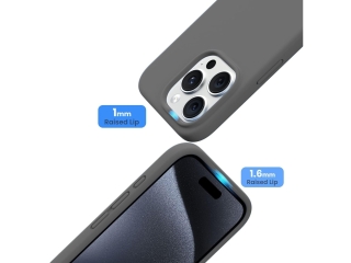 Apple iPhone 15 Plus Liquid Silikon Case Hülle graphit