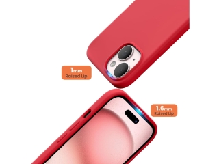 Apple iPhone 15 Plus Liquid Silikon Case Hülle cherry red