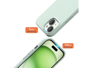 Apple iPhone 15 Plus Liquid Silikon Case Hülle mint green