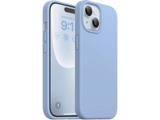 Apple iPhone 15 Plus Liquid Silikon Case Hülle baby blue