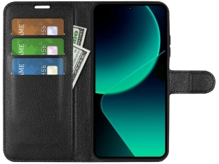 Xiaomi 13T Pro Lederhülle Portemonnaie Karten Etui schwarz