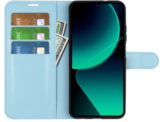 Xiaomi 13T Pro Lederhülle Portemonnaie Karten Etui hellblau