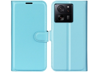 Xiaomi 13T Pro Lederhülle Portemonnaie Karten Etui hellblau