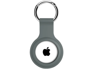 Apple Airtag Liquid Silikon Hülle mit Schlüsselanhänger graphit